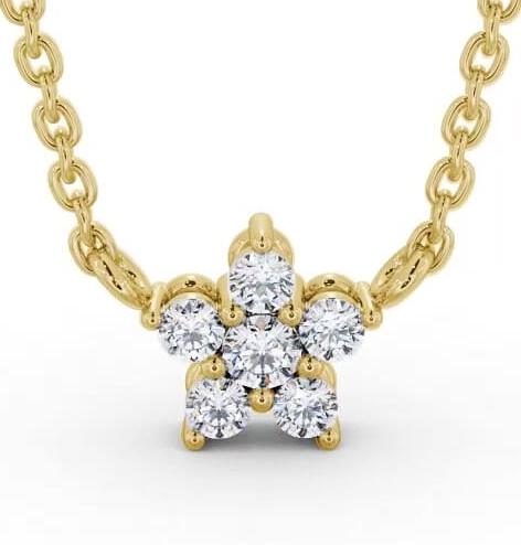 Star Style Five Diamond Pendant 18K Yellow Gold PNT183_YG_THUMB2 