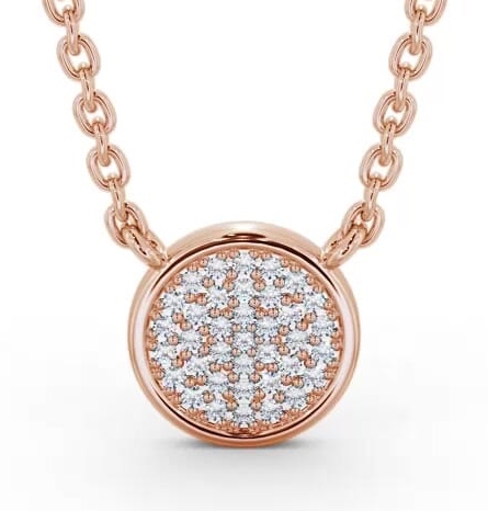 Circle Style Diamond Cluster Pendant 18K Rose Gold PNT185_RG_THUMB2 