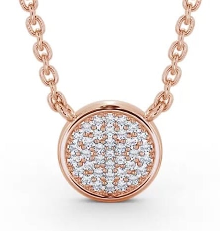 Circle Style Diamond Cluster Pendant 18K Rose Gold PNT185_RG_THUMB1