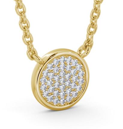 Circle Style Diamond Cluster Pendant 18K Yellow Gold PNT185_YG_THUMB1 