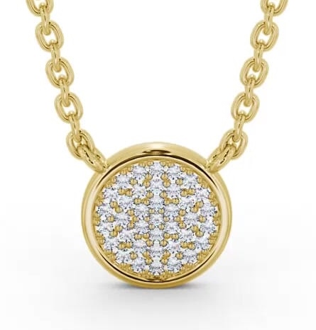 Circle Style Diamond Cluster Pendant 18K Yellow Gold PNT185_YG_THUMB2 