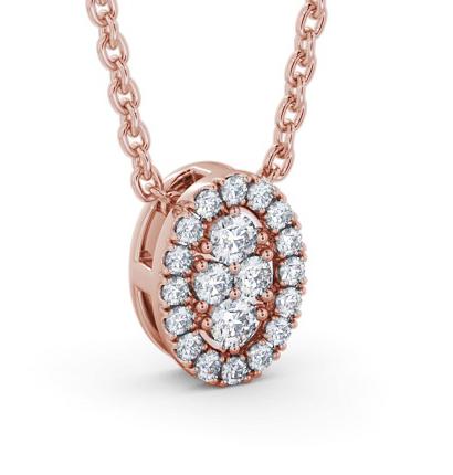 Oval Design Round Diamond Cluster Pendant 9K Rose Gold PNT188_RG_THUMB1 