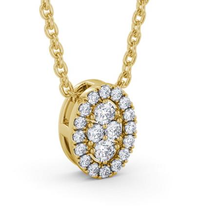 Oval Design Round Diamond Cluster Pendant 18K Yellow Gold PNT188_YG_THUMB1 