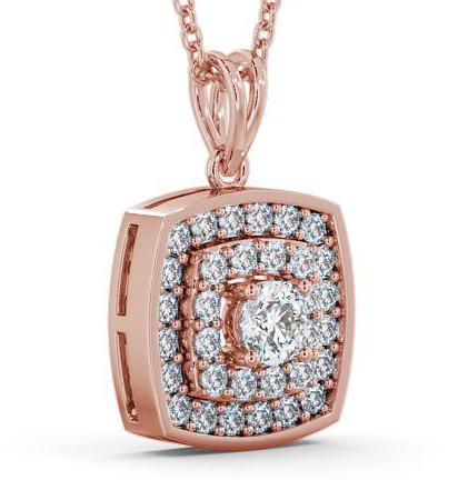 Cluster Round Diamond Double Halo Pendant 9K Rose Gold PNT18_RG_THUMB1 