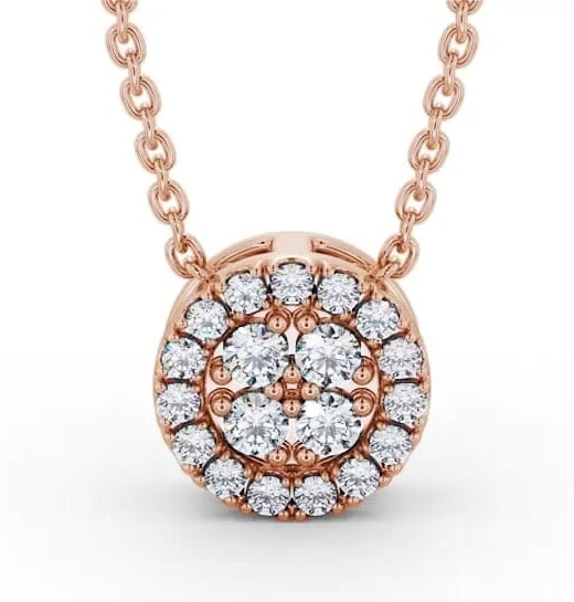 Cluster Design Diamond Pendant 9K Rose Gold PNT190_RG_THUMB1