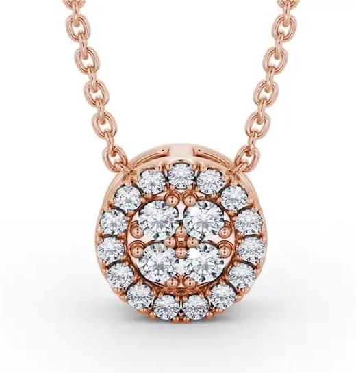 Cluster Design Diamond Pendant 18K Rose Gold PNT190_RG_THUMB2 