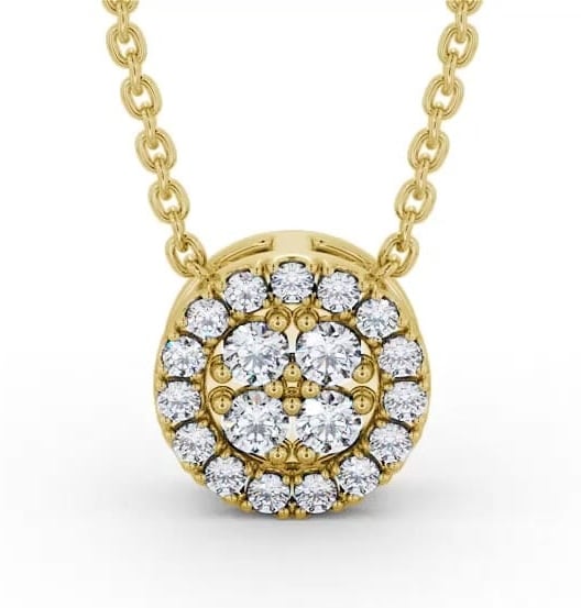 Cluster Design Diamond Pendant 9K Yellow Gold PNT190_YG_THUMB1