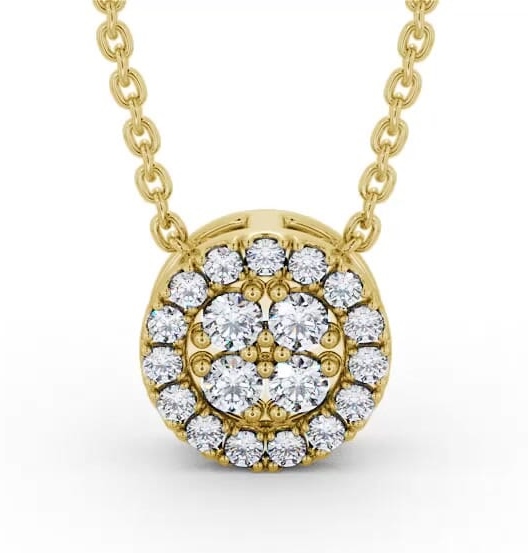 Cluster Design Diamond Pendant 18K Yellow Gold PNT190_YG_THUMB2 