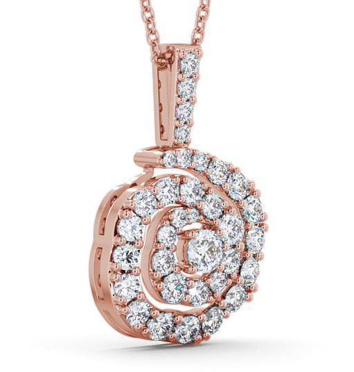 Cluster Round Diamond Swirling Design Pendant 18K Rose Gold PNT21_RG_THUMB1 