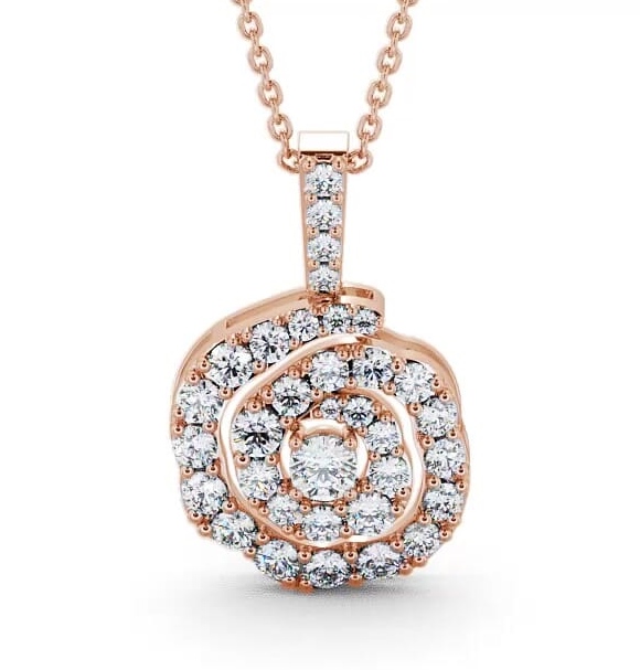 Cluster Round Diamond Swirling Design Pendant 18K Rose Gold PNT21_RG_THUMB2 