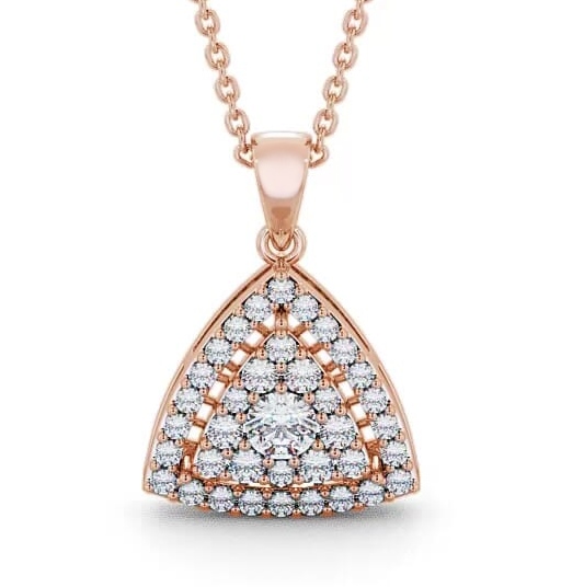 Cluster Round Diamond Trilliant Design Pendant 9K Rose Gold PNT42_RG_THUMB2 