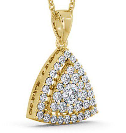 Cluster Round Diamond Trilliant Design Pendant 18K Yellow Gold PNT42_YG_THUMB1 