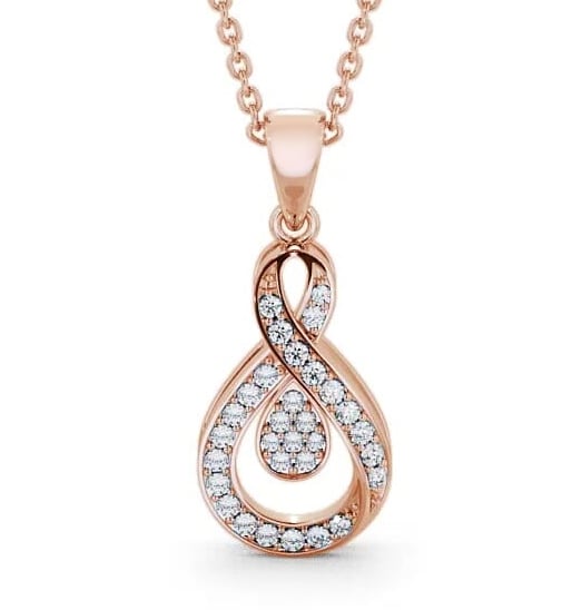 Drop Round Diamond 0.30ct Infinity Design Pendant 9K Rose Gold PNT45_RG_THUMB1