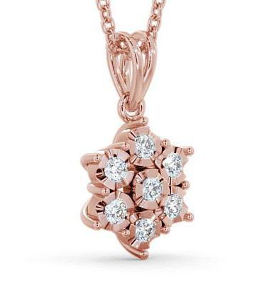 Cluster Round Diamond Pendant 9K Rose Gold PNT46_RG_THUMB1 