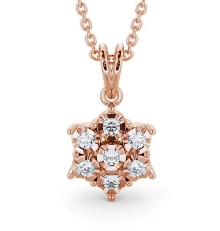 Cluster Round Diamond Pendant 9K Rose Gold PNT46_RG_THUMB2 