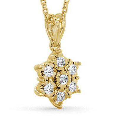 Cluster Round Diamond Pendant 18K Yellow Gold PNT46_YG_THUMB1 