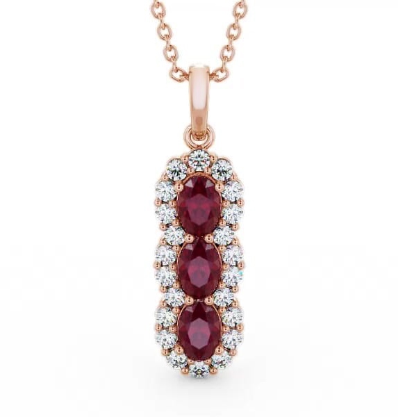 Drop Style Ruby and Diamond 2.46ct Pendant 9K Rose Gold PNT48GEM_RG_RU_THUMB1