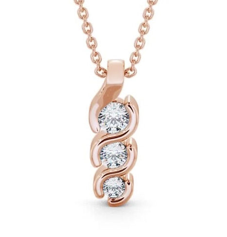 Journey Round Diamond Tension Set Pendant 9K Rose Gold PNT50_RG_THUMB1