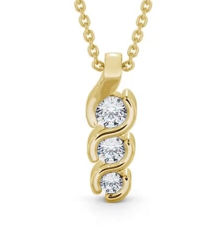 Journey Round Diamond Tension Set Pendant 18K Yellow Gold PNT50_YG_THUMB1