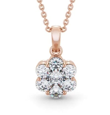 Cluster Round Diamond Pendant 9K Rose Gold PNT63_RG_THUMB1