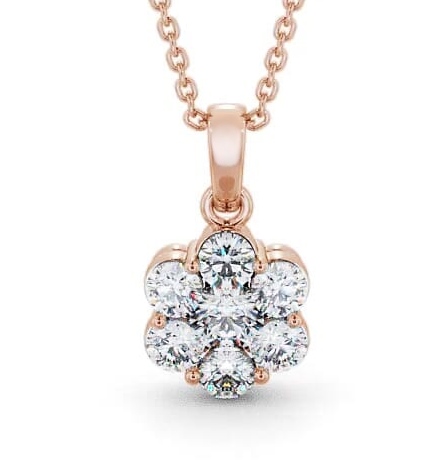 Cluster Round Diamond Pendant 18K Rose Gold PNT63_RG_THUMB2 