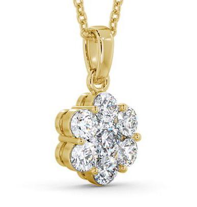 Cluster Round Diamond Pendant 18K Yellow Gold PNT63_YG_THUMB1 