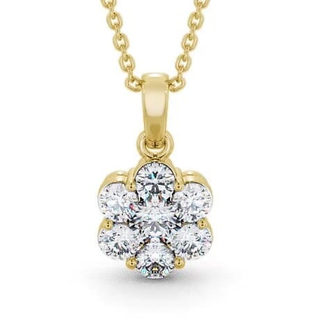 Cluster Round Diamond Pendant 9K Yellow Gold PNT63_YG_THUMB1