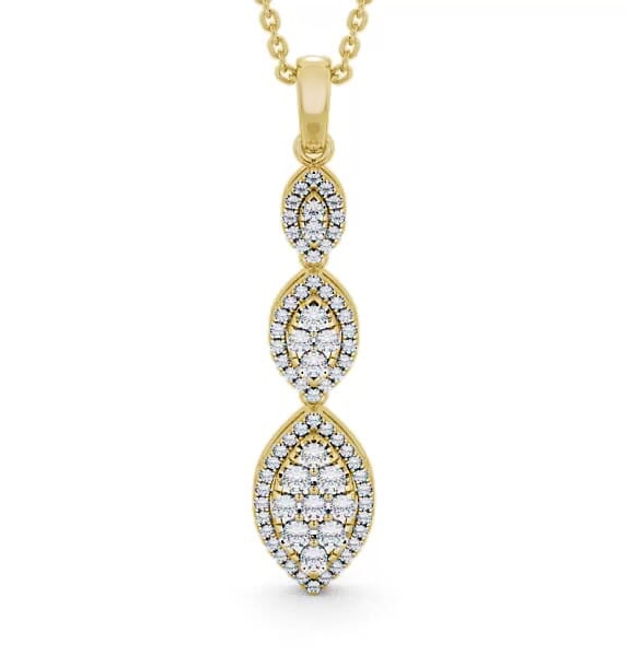 Drop Round Diamond 0.65ct Elegant Pendant 9K Yellow Gold PNT66_YG_THUMB1