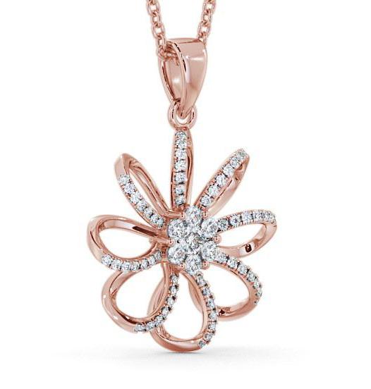 Flower Shaped Diamond 0.45ct Cluster Pendant 9K Rose Gold PNT72_RG_THUMB1 