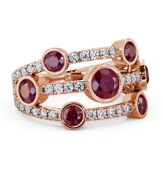 Cluster Seven Stone Ruby and Diamond 1.93ct Ring 18K Rose Gold SE15GEM_RG_RU_THUMB1