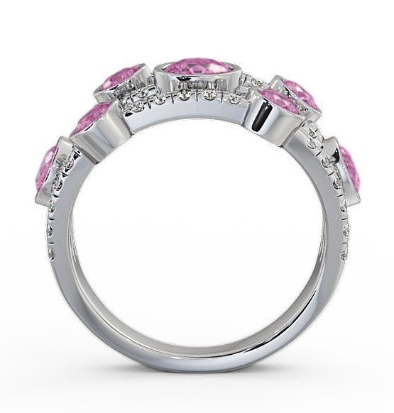 Cluster Seven Stone Pink Sapphire Diamond 1.93ct Ring 18K White Gold SE15GEM_WG_PS_THUMB1 