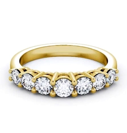 Seven Stone Round Diamond Graduating Design Ring 9K Yellow Gold SE2_YG_THUMB1