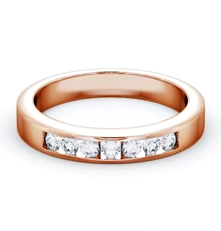 Seven Stone Round Diamond Channel Set Ring 18K Rose Gold SE8_RG_THUMB1