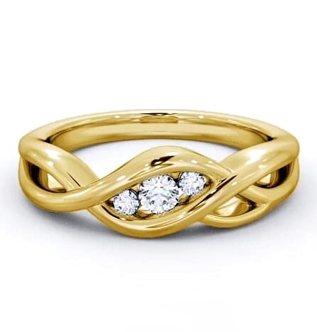 Three Stone Round Diamond 0.15ct Cross Over Ring 9K Yellow Gold TH21_YG_THUMB2 