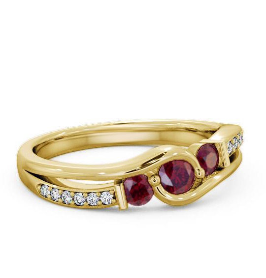 Three Stone Ruby and Diamond 0.38ct Ring 18K Yellow Gold TH22GEM_YG_RU_THUMB1