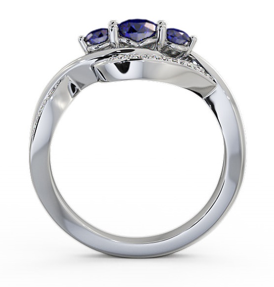 Three Stone Blue Sapphire and Diamond 0.70ct Ring 18K White Gold TH23GEM_WG_BS_THUMB1 