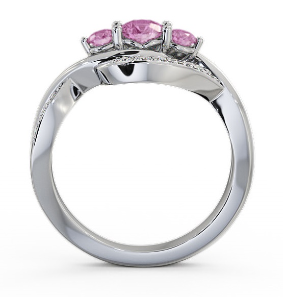 Three Stone Pink Sapphire and Diamond 0.70ct Ring 18K White Gold TH23GEM_WG_PS_THUMB1 