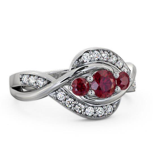 Three Stone Ruby and Diamond 0.70ct Ring 18K White Gold TH23GEM_WG_RU_THUMB2 