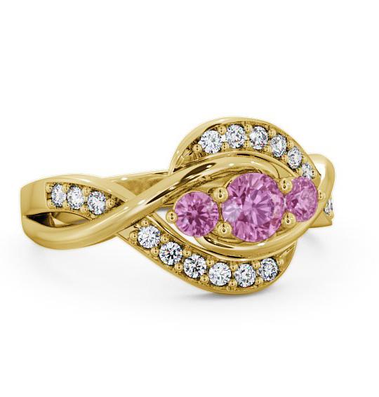 Three Stone Pink Sapphire and Diamond 0.70ct Ring 18K Yellow Gold TH23GEM_YG_PS_THUMB1