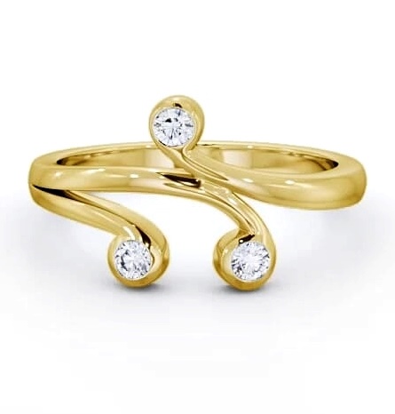Three Stone 0.15ct Round Diamond Ring 18K Yellow Gold TH44_YG_THUMB1
