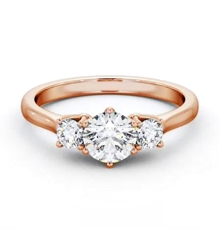 Three Stone Round Diamond Trilogy Ring 18K Rose Gold TH67_RG_THUMB2 