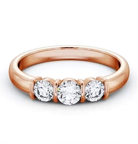 Three Stone Round Diamond Tension Set Ring 9K Rose Gold TH88_RG_THUMB1