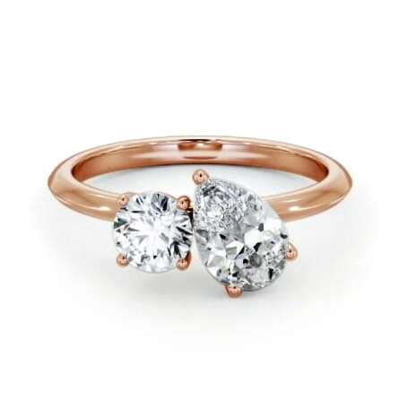 Toi et Moi Pear and Round Diamond Ring Set in 9K Rose Gold tw11_rg_thumb1