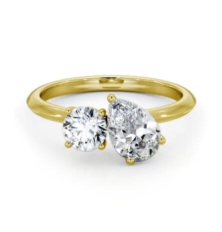 Toi et Moi Pear and Round Diamond Ring Set in 9K Yellow Gold tw11_yg_thumb2 