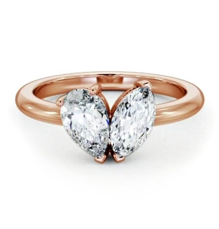 Toi et Moi Pear and Marquise Diamond Ring Set in 18K Rose Gold tw12_rg_thumb1