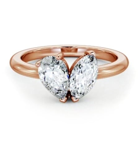 Toi et Moi Pear and Marquise Diamond Ring Set in 18K Rose Gold tw12_rg_thumb2 