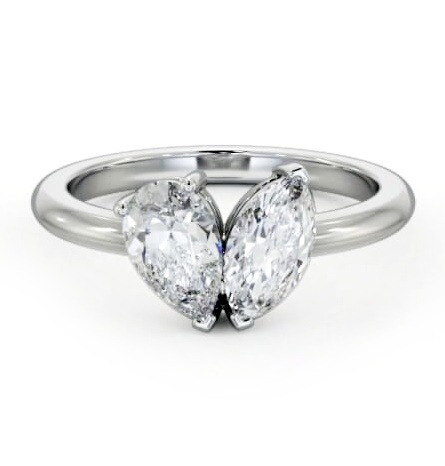 Toi et Moi Pear and Marquise Diamond Ring Set in Platinum tw12_wg_thumb1