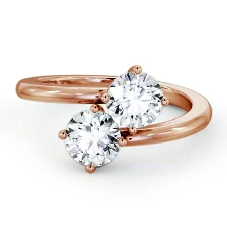 Toi et Moi Round Diamond Ring Set in 9K Rose Gold tw13_rg_thumb1