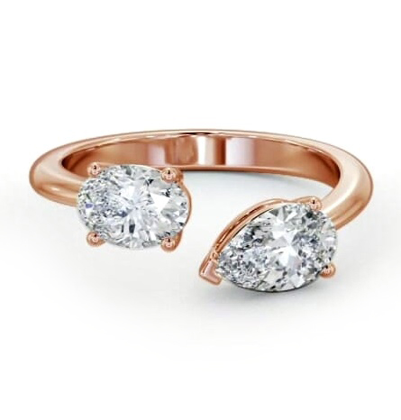 Toi et Moi Oval and Pear Diamond Ring Set in 18K Rose Gold tw14_rg_thumb1