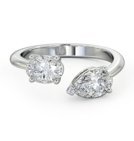 Toi et Moi Oval and Pear Diamond Ring Set in Platinum tw14_wg_thumb1